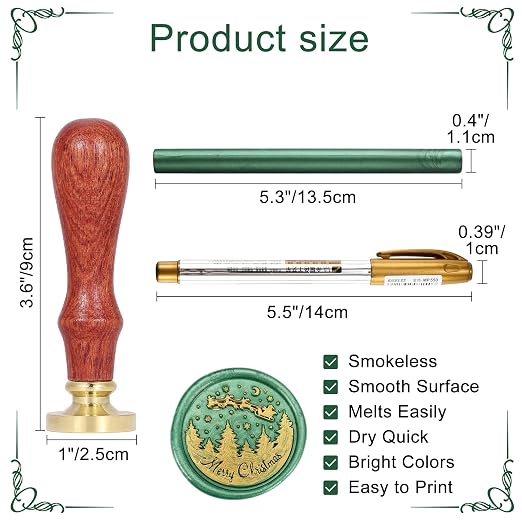 Yoption Wax Seal Kit, Santa Claus and Elk Wax Seal Stamp, Wine Packages - Image 7