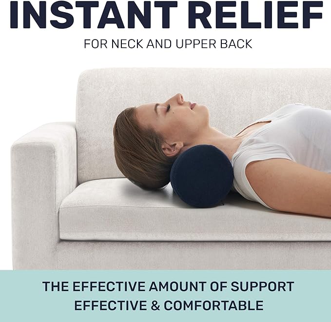 AllSett Health Round Cervical Roll Cylinder Bolster Pillow - Image 3