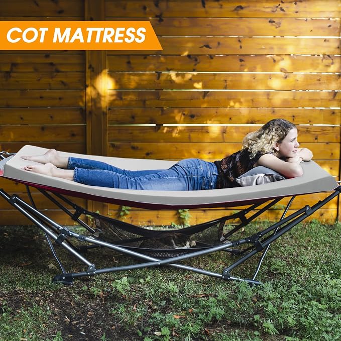 CYMULA Camping Cot Mattress 2in Memory Foam Sleeping Pad, Soft Warm Non-Slip - Image 6