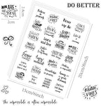 Yoksas 100Pcs Black Inspirational Quotes Stickers - Image 3