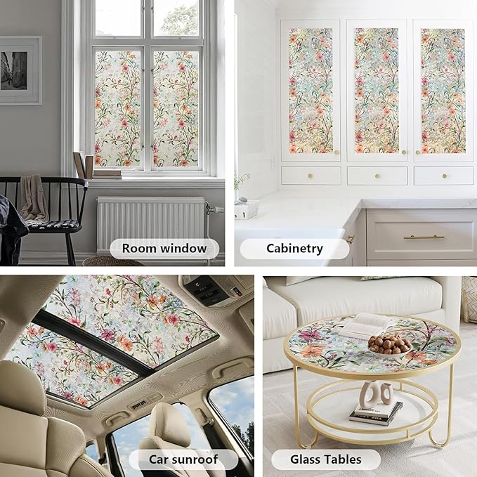 Ranzdn Window Privacy Film, Stained Glass, Static Cling, 23.6" x 78.7" | No - Image 5