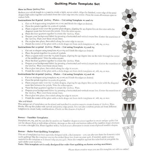 Acrylic Quilting Template Ruler, Design Plate, Patchwork Templates - Image 9