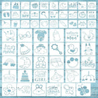WSICSE 60 Pieces Baby Shower Stencils by WSICSE