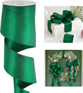 HUIHUANG Forest Green Wired Ribbon 2.5 inch Green Satin Wire Ribbon by HUIHUANG