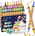 Betem Dual Tip Acrylic Paint Pens, 30 Metallic Paint Markers by BetemArtWorld