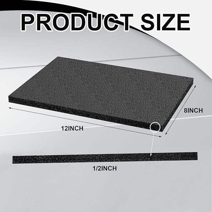 Frienda 12 Pcs 12" x 8" x 0.5" Polyethylene Foam Sheet Thick Black Packing Foam - Image 2