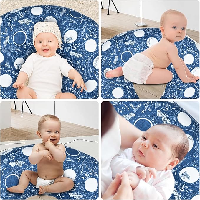 Winmany Baby Nursing Pillow Cover Newborn Removable Breastfeeding Pillowcover Cute Pattern Girls Boys Nursing Pillowcase for Breast and Bottole Feeding