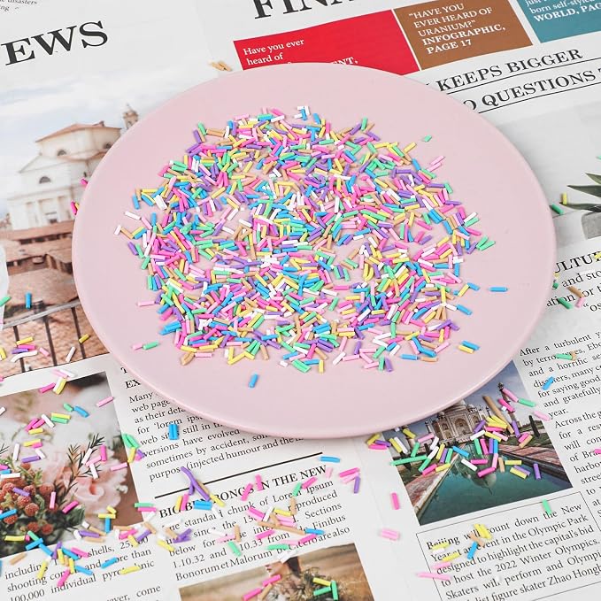 DIYASY 180g Fake Sprinkles, 6.35 oz Non-Edible Resin Sprinkles Faux Plastic - Image 2