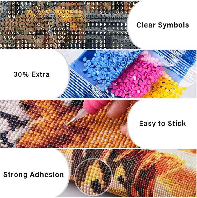 Lxmsja Bike Diamond Art Kits for Adults, Fall Scenery DIY Full Drill Diamond - Image 4