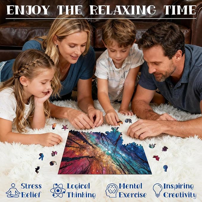 300pcs Wooden Puzzles for Adults Unique Animal Shaped Pieces | Colorful Funny - Image 4