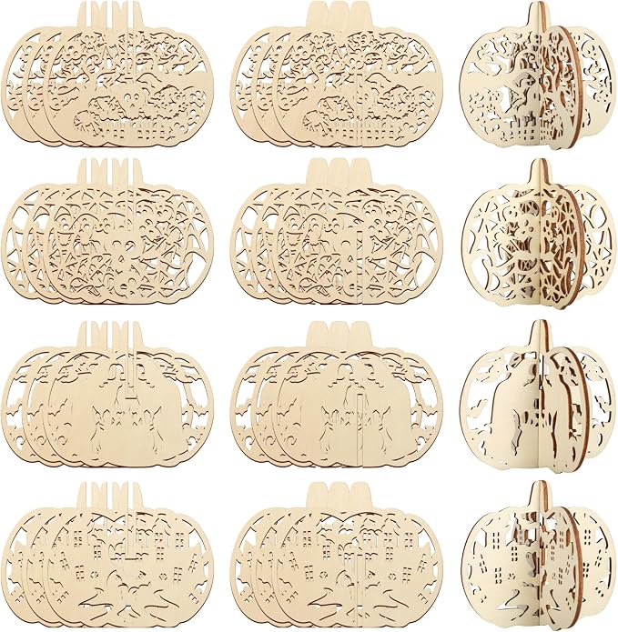 COCHIE DIY 3D Halloween Pumpkin Wood Crafts to Paint by COCHIE