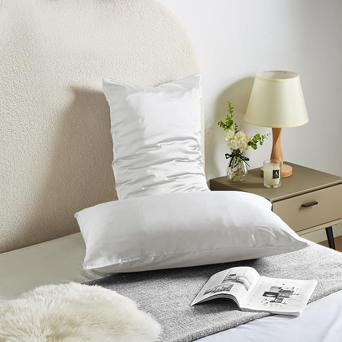 Silk Pillow Cases 2 Pack Mulberry Silk Pillow Cases Soft Breathable Both Sided - Image 2