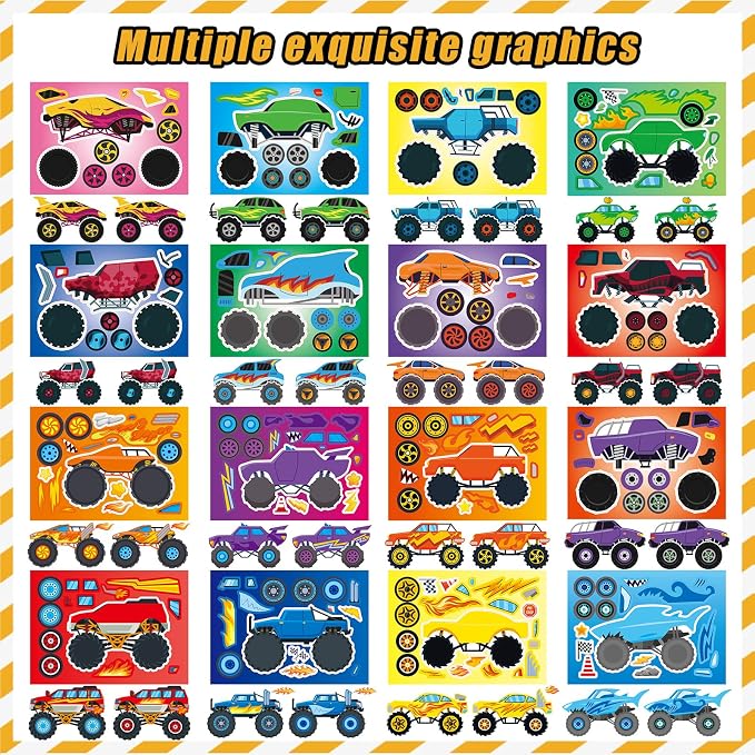48 Sheets Create Monster Truck of Dreams Stickers, Make Your Own Stickers - Image 4