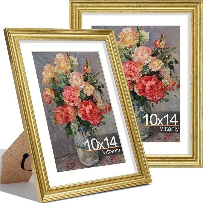 Vittanly 10x14 Picture Frames Set of 2, Ornate Vintage Photo Frame by Vittanly