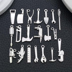 WOCRAFT 60pcs Bright Silver Tools Charms Bracelet Charms - Image 5