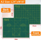 Self Healing Cutting Mat A2 18"x 24" Double Sided Green Mat - Image 3