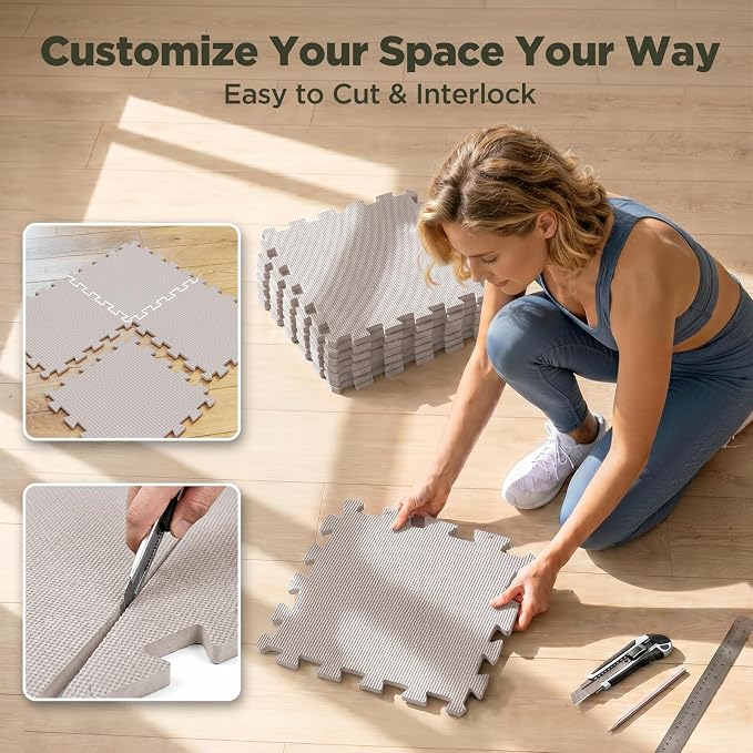 AIRHOP 18 PCS Gym Floor Mat, EVA Foam Puzzle Gym Mat, High-Density Interlocking - Image 7