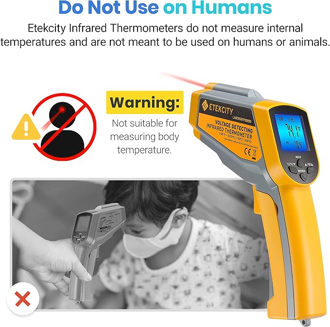 Etekcity Infrared Thermometer 1025D Dual Laser Temperature Gun-58℉~1022℉ - Image 9