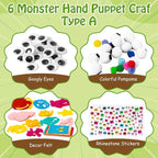 WATINC 6Pcs Hand Puppet Making Kit, Art Craft Felt Sock Puppet Toys, Creative - Image 2