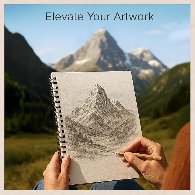 Artist’s Sketchbook Hardcover – 200GSM Very Thick Paper – Large, Spiral Sketch - Image 7
