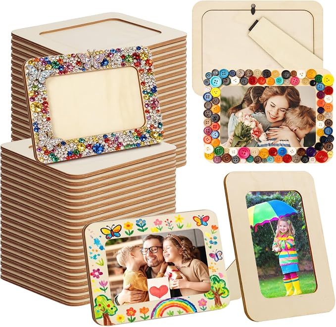 RYKOMO 42 Pack DIY Wooden Picture Frames, Unfinished Solid Wood Photo Picture by RYKOMO