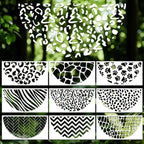 Geometric Texture Stencils for Crafts Reusable 9Pcs Stencils | DIY Art Painting by Unknown