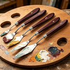 Palette Knife Set 5 Pcs Stainless Steel Painting Knives Wooden Handle | - Image 6