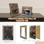 4x6 Picture Frames Set of 8, Vintage Rustic Farmhouse Industrial Style Photo - Image 4