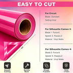 Pink Permanent Vinyl for Cricut Cutting Machine, Waterproof, Durable Pink Vinyl - Image 3