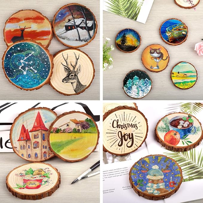 LESUMI Wood Slices with Bark, DIY Craft Supplies - Image 6