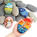 Simetufy 15 Pcs Large Rocks for Painting, 4-5 Inch River Rocks Painting Stones by Simetufy