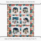 Winter Village Patchwork Cotton Fabric Panel – 6 Designs 10×10 inch + Bonus - Image 6