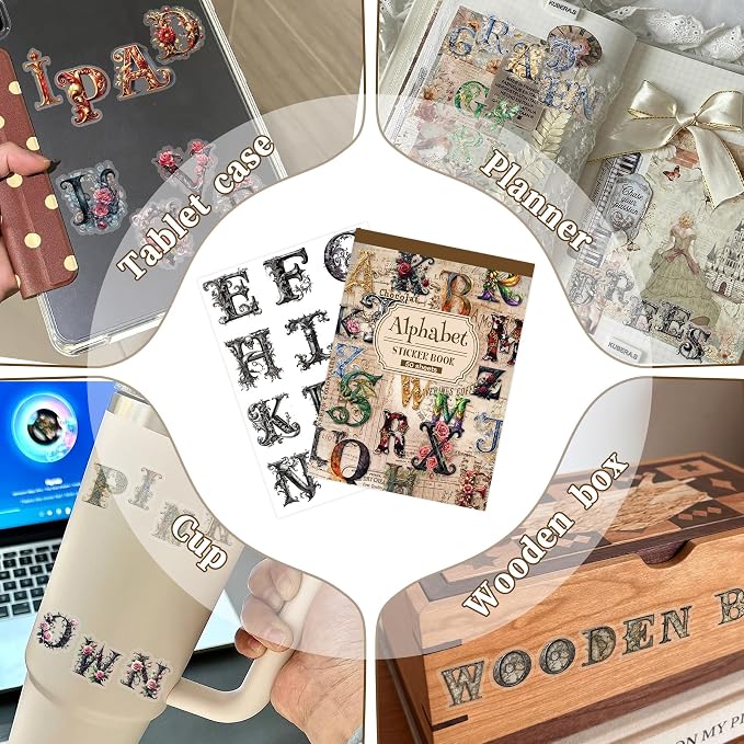 Alphabet & Number Stickers, 50 Sheets Vinyl Letters - Image 3