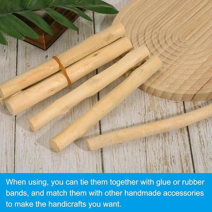 PATIKIL 8 Pcs / 30cm Wood Log Sticks, 0.6-1.2inch in Diameter Natural Driftwood - Image 4