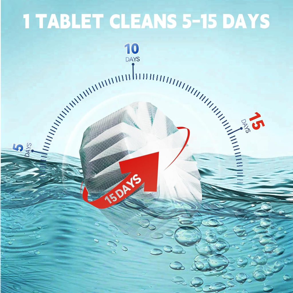 Toilet Bowl Cleaner Tablets, Automatic Toilet Bowl Cleaners, Long-Lasting Toilet Tabs Drop in Tank for Deodorizing & Descaling, Green, 12 Packs