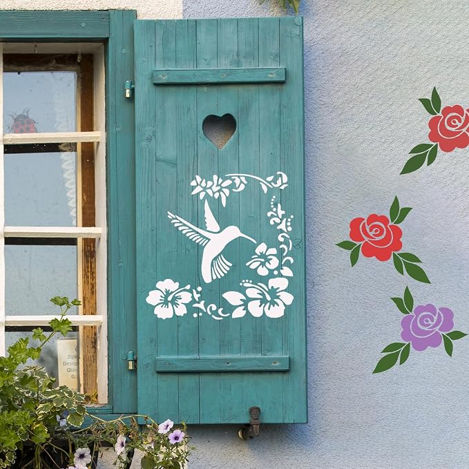 8 Pcs Large Flower Stencils for Painting, 9.84 X 9.84 Inch Flower Stencils for - Image 5