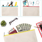 12 Pieces Cotton Canvas Makeup Bag, Blank DIY Craft Bag - Image 4