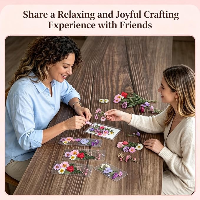 438 Pcs Dried Flower Bookmark Making Kit, DIY Craft Gift | Pressed flower craft - Image 4