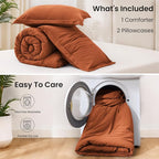 Love's cabin Terracotta Full Comforter Set, 3-Piece Prewashed Bed Set - Image 8