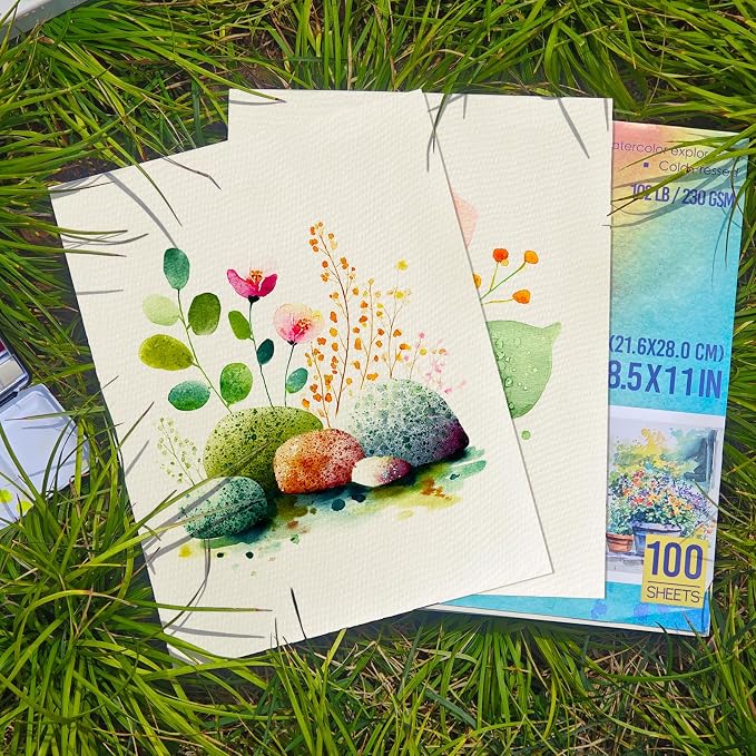 KOVIEDE 100 Sheets Watercolor Paper 8.5x11 Inch 102LB/230GSM Cold Press - Image 6