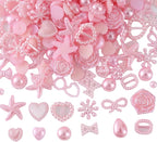 Chenkou Craft Pink Random 100g/lot 4-20mm Half Round Imitation Pearls Seastar by ChenkouCraft
