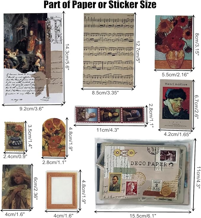 Esweny 200PCS Vintage Scrapbooking Supplies Kit - Image 3