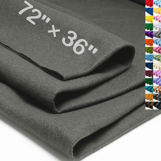 XSEINO Dark Gray Large Felt Fabric 72" X 36 ", 1.4 mm Thick Soft Felt Fabric by XSEINOiscreating%EF%BC%81