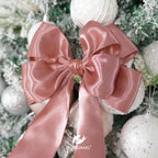 HUIHUANG Dusty Rose Wired Ribbon 2.5 inch Rose Pink Satin Wire Ribbon - Image 4