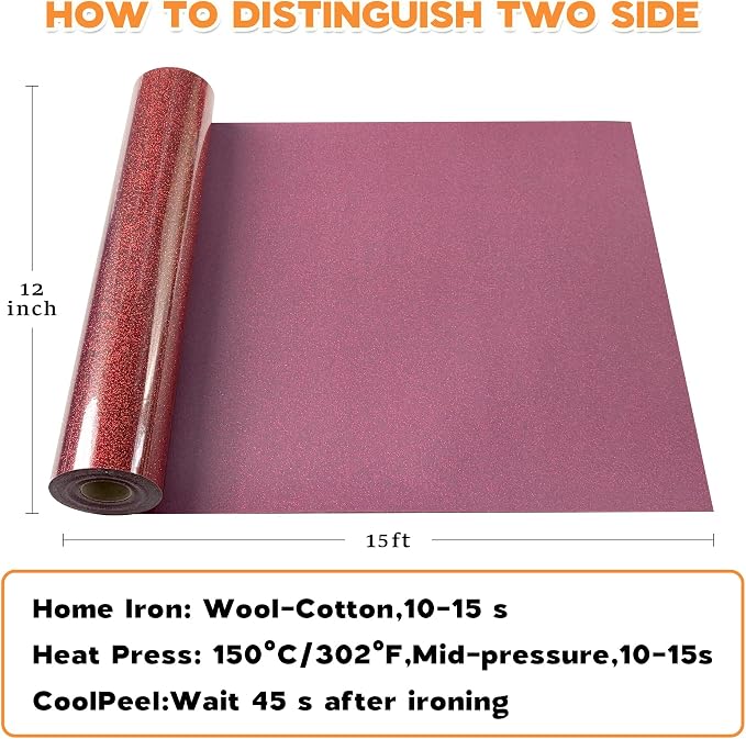 HTVVETUR Glitter Heat Transfer Vinyl - Image 2
