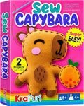 KRAFUN Beginner Sewing Kit, Sew Capybara & Orange, Pre-Cut Felt, Ages 5+ | by FunCreativeArtsCraftKits