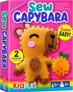 KRAFUN Beginner Sewing Kit, Sew Capybara & Orange, Pre-Cut Felt, Ages 5+ | by FunCreativeArtsCraftKits