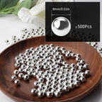500pcs Silver 8mm Pearl Beads - Image 2