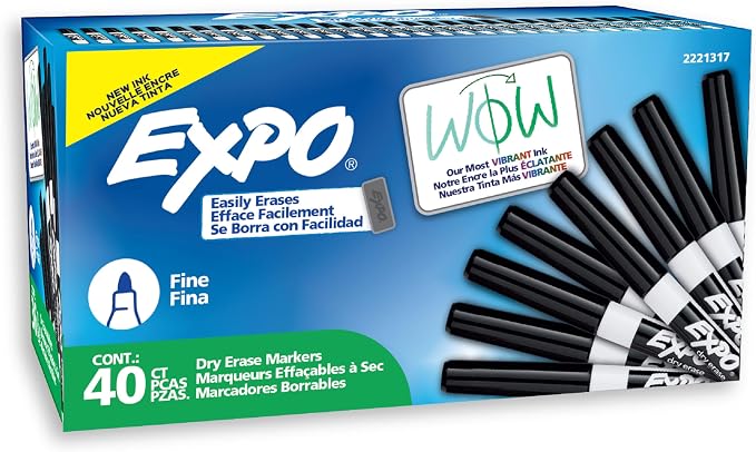 EXPO Dry Erase Markers, Low Odor Ink, Fine Tip, Organization, Essential Supplies - Image 7