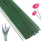 100 Pcs Floral Stems Wire for Paper Flower, 14 Inch 2 Gauge Dark Green Floral by Rrshnsgv